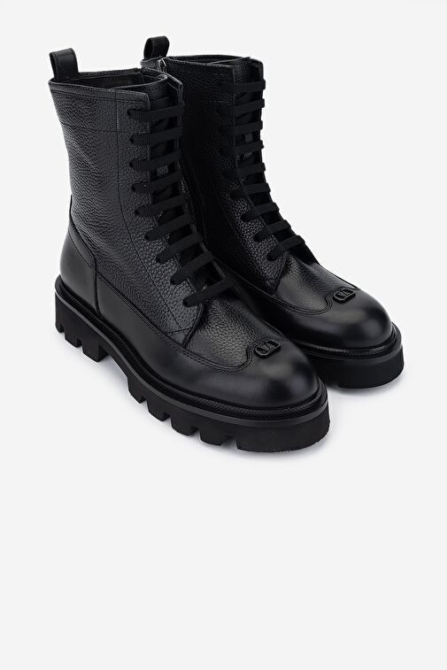 Valmenti Kadın Hakiki Deri Siyah Casual Bot - Görsel 3