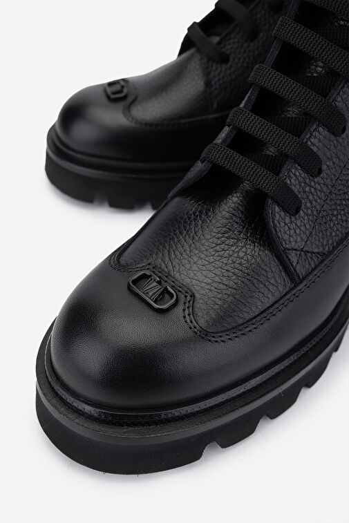 Valmenti Kadın Hakiki Deri Siyah Casual Bot - Görsel 4