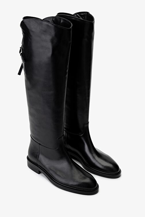 Valmenti Kadın Hakiki Deri Siyah Deri Casual Çizme - Görsel 3