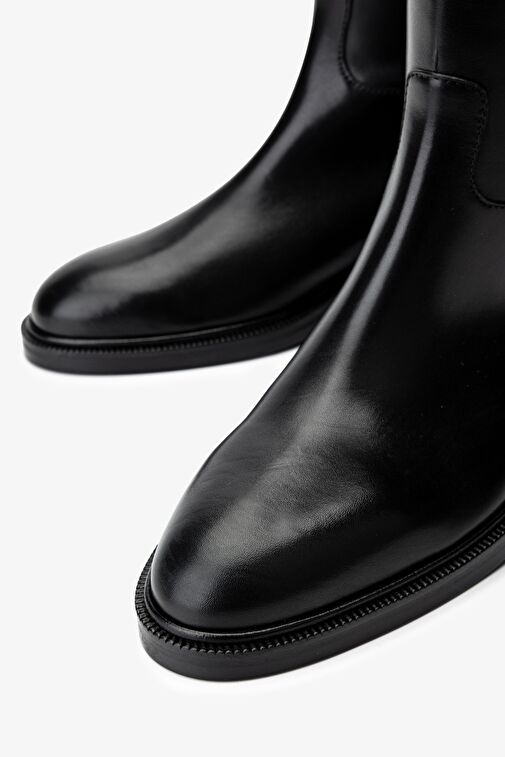 Valmenti Kadın Hakiki Deri Siyah Deri Casual Çizme - Görsel 4