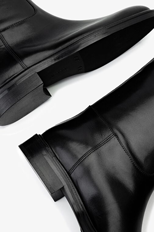 Valmenti Kadın Hakiki Deri Siyah Deri Casual Çizme - Görsel 6