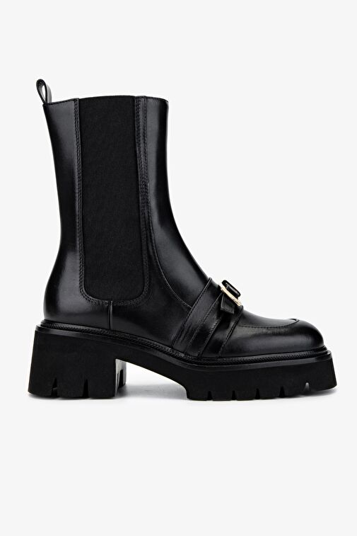 Valmenti Kadın Hakiki Deri Siyah Deri Casual Bot - Görsel 2