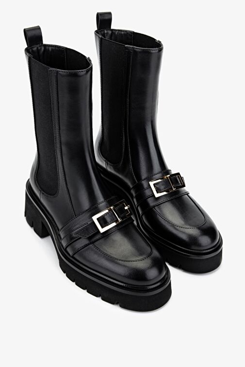 Valmenti Kadın Hakiki Deri Siyah Deri Casual Bot - Görsel 3