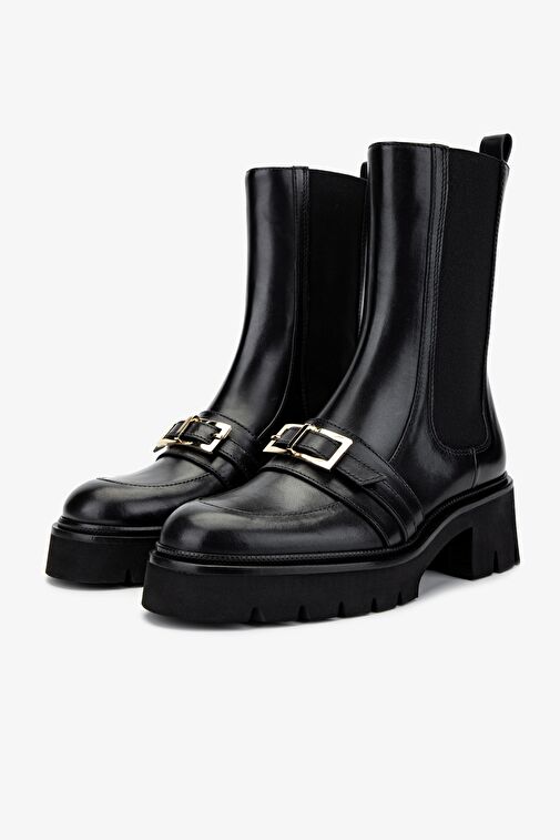 Valmenti Kadın Hakiki Deri Siyah Deri Casual Bot - Görsel 5