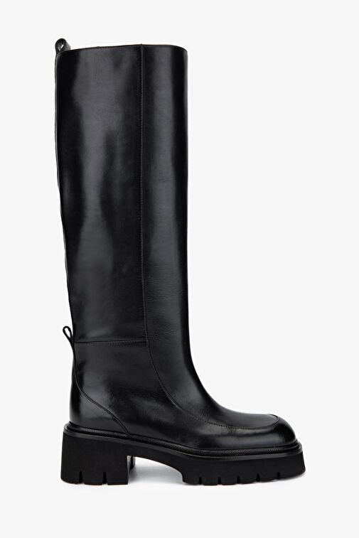Valmenti Kadın Hakiki Deri Siyah Deri Casual Çizme - Görsel 2