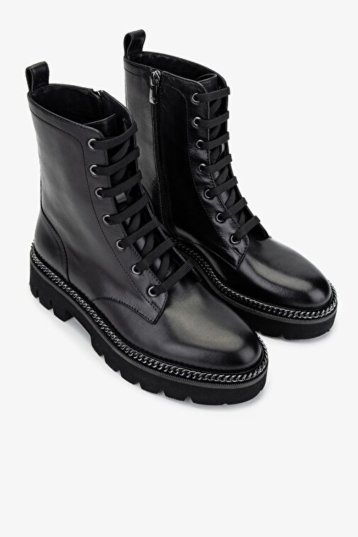 Valmenti Kadın Hakiki Deri Siyah Deri Casual Bot - Görsel 3