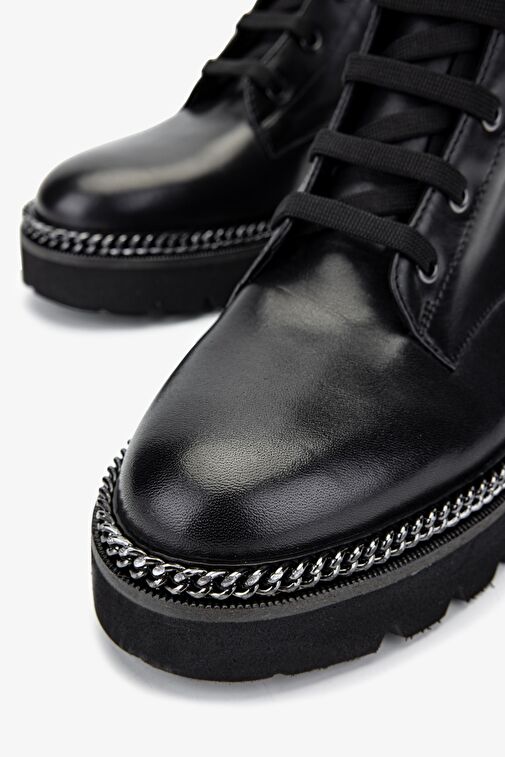 Valmenti Kadın Hakiki Deri Siyah Deri Casual Bot - Görsel 4