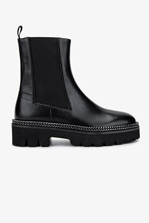 Valmenti Kadın Hakiki Deri Siyah Deri Casual Bot - Görsel 2