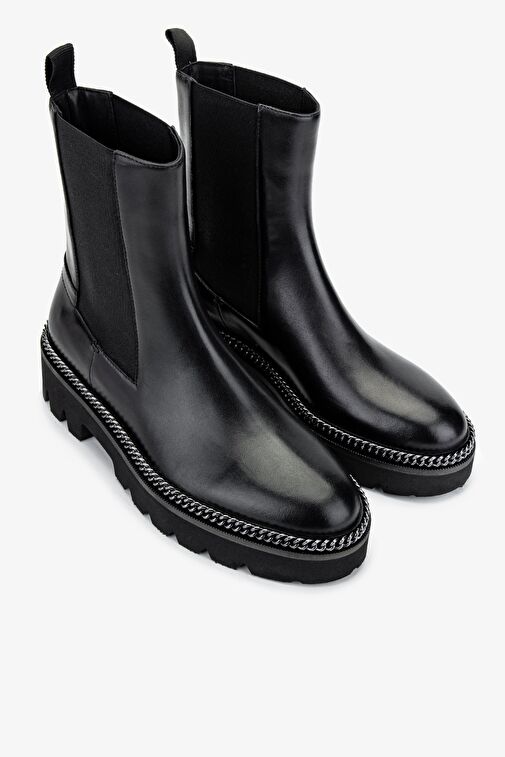 Valmenti Kadın Hakiki Deri Siyah Deri Casual Bot - Görsel 3