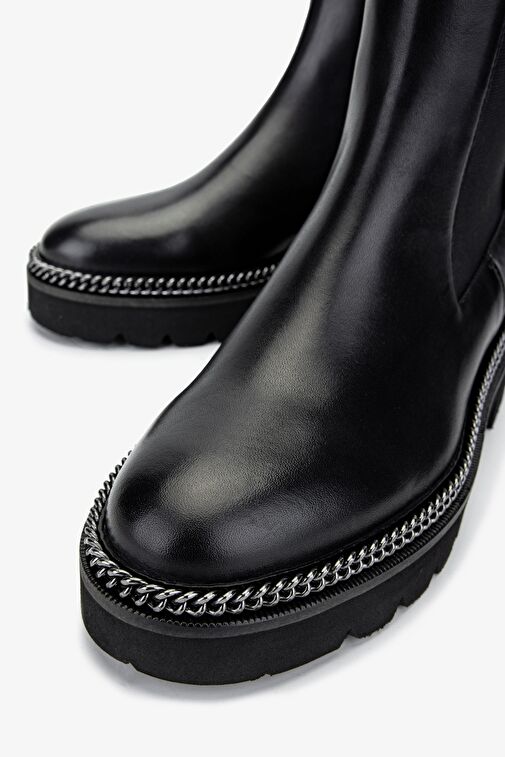 Valmenti Kadın Hakiki Deri Siyah Deri Casual Bot - Görsel 4