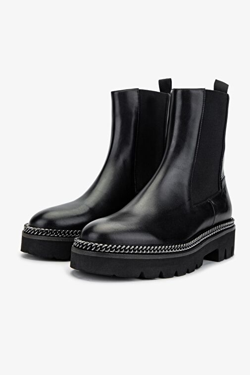 Valmenti Kadın Hakiki Deri Siyah Deri Casual Bot - Görsel 6