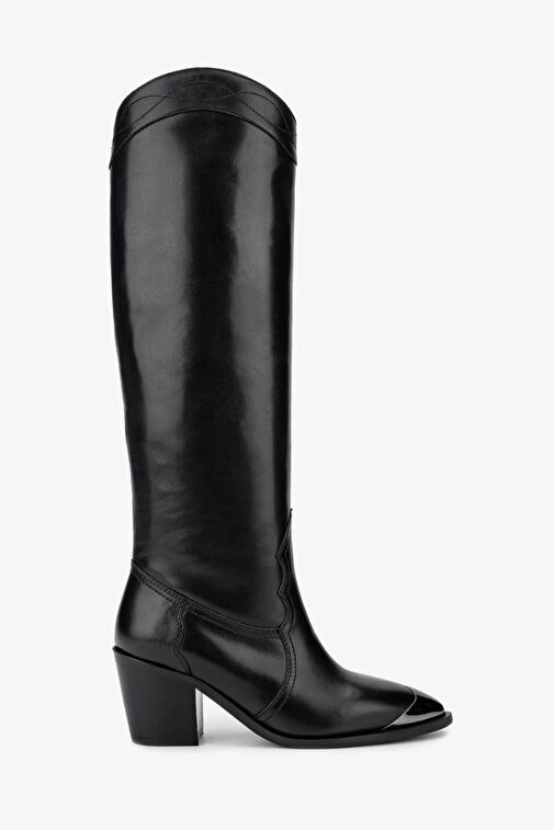 Valmenti Kadın Hakiki Deri Siyah Deri Casual Çizme - Görsel 2