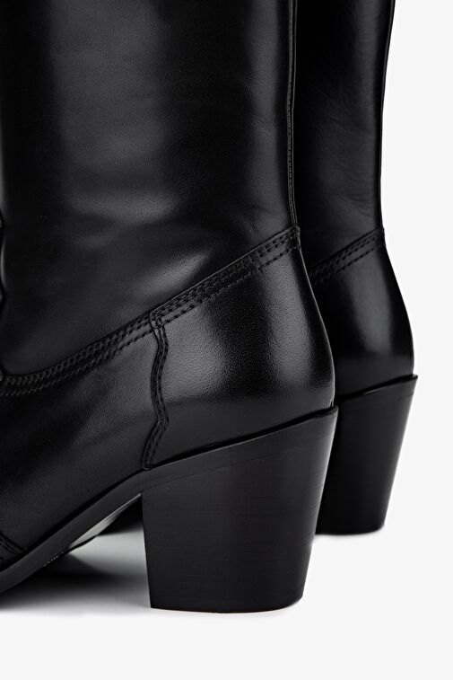 Valmenti Kadın Hakiki Deri Siyah Deri Casual Çizme - Görsel 5
