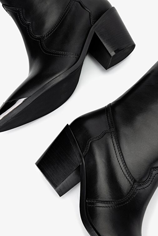 Valmenti Kadın Hakiki Deri Siyah Deri Casual Çizme - Görsel 6