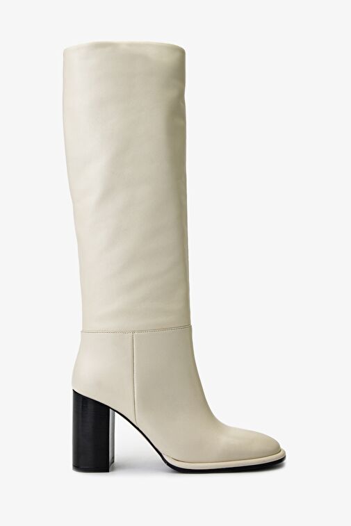 Valmenti Kadın Hakiki Deri Beyaz Casual Çizme - Görsel 2