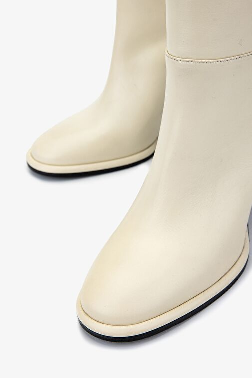Valmenti Kadın Hakiki Deri Beyaz Casual Çizme - Görsel 4