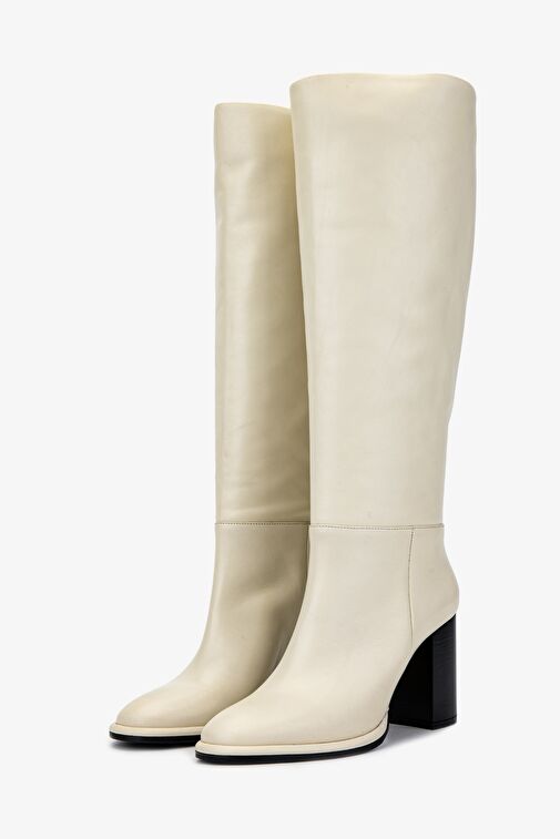Valmenti Kadın Hakiki Deri Beyaz Casual Çizme - Görsel 5