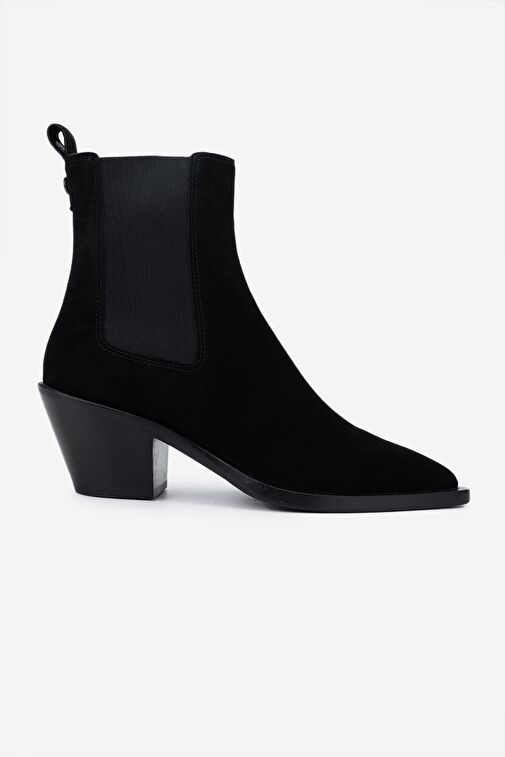 Valmenti Kadın Hakiki Deri Siyah Süet Casual Bot - Görsel 2