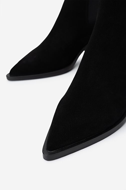 Valmenti Kadın Hakiki Deri Siyah Süet Casual Bot - Görsel 4