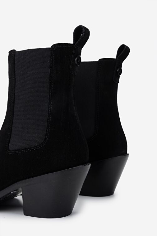 Valmenti Kadın Hakiki Deri Siyah Süet Casual Bot - Görsel 5