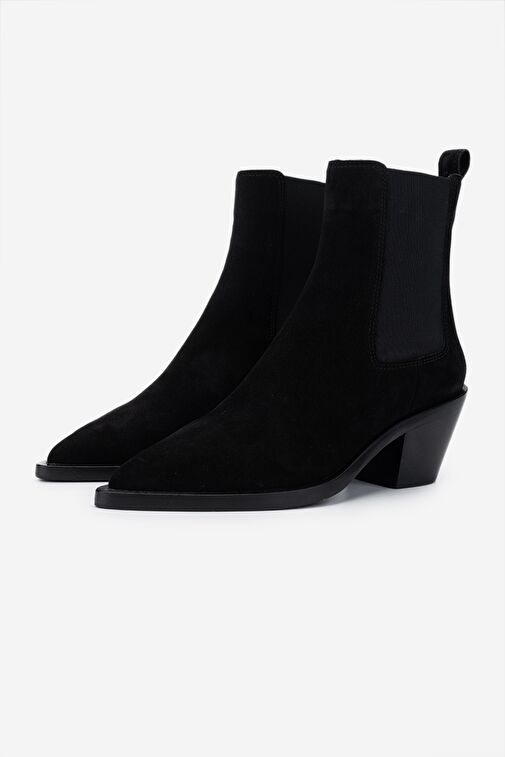 Valmenti Kadın Hakiki Deri Siyah Süet Casual Bot - Görsel 7