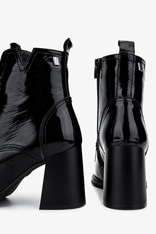 Valmenti Kadın Hakiki Deri Siyah Rugan Casual Bot - Görsel 6