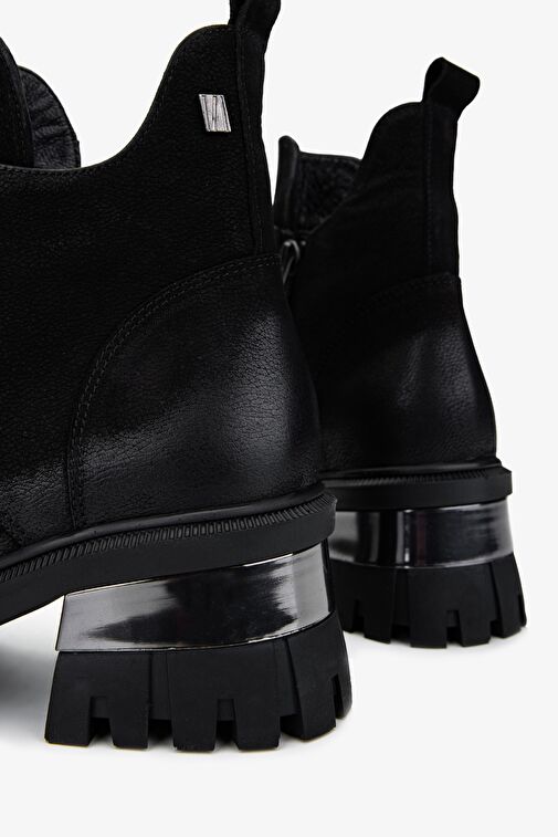 Valmenti Kadın Hakiki Deri Siyah Nubuk Casual Bot - Görsel 5