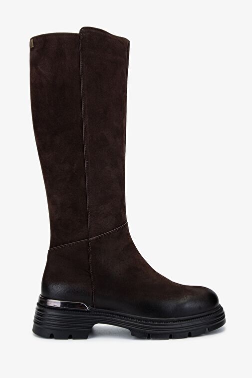 Valmenti Kadın Hakiki Deri Kahverengi Nubuk Casual Çizme - Görsel 2