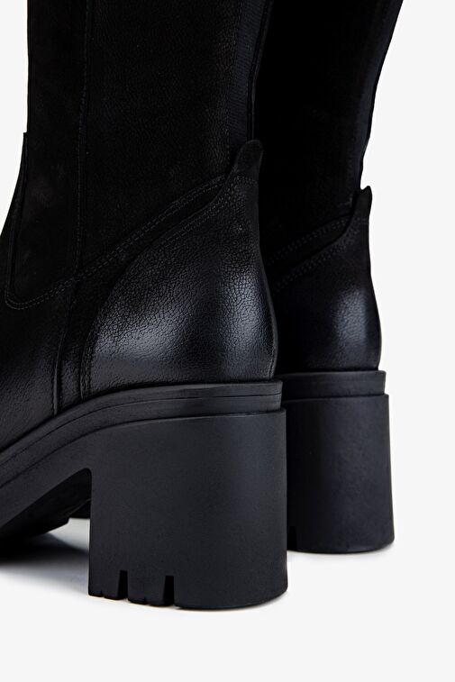 Valmenti Kadın Hakiki Deri Siyah Nubuk Casual Çizme - Görsel 5