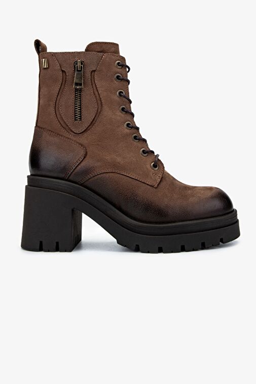 Valmenti Kadın Hakiki Deri Vizon Nubuk Casual Bot - Görsel 2