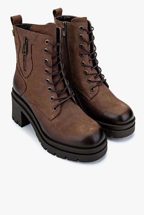 Valmenti Kadın Hakiki Deri Vizon Nubuk Casual Bot - Görsel 3