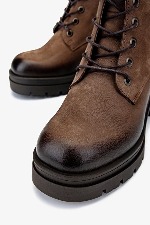 Valmenti Kadın Hakiki Deri Vizon Nubuk Casual Bot - Görsel 4