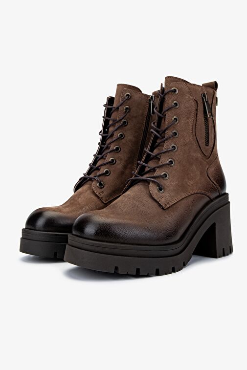 Valmenti Kadın Hakiki Deri Vizon Nubuk Casual Bot - Görsel 5