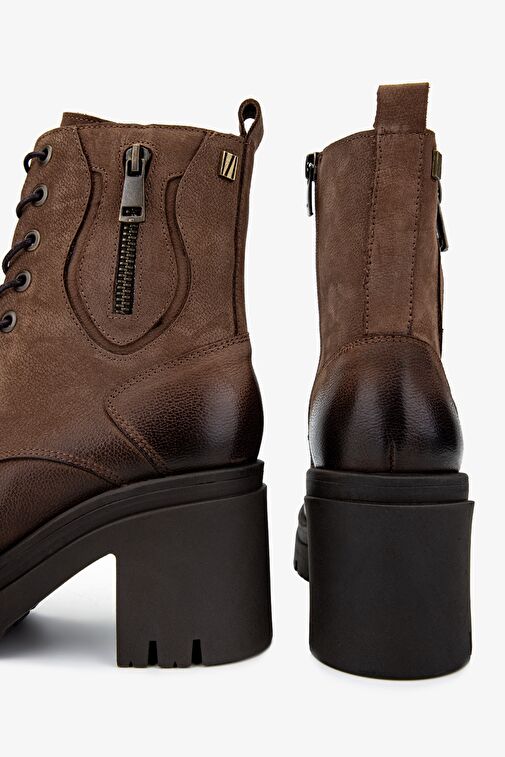 Valmenti Kadın Hakiki Deri Vizon Nubuk Casual Bot - Görsel 6