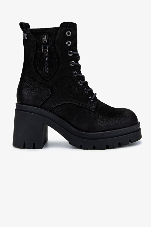 Valmenti Kadın Hakiki Deri Siyah Nubuk Casual Bot - Görsel 2