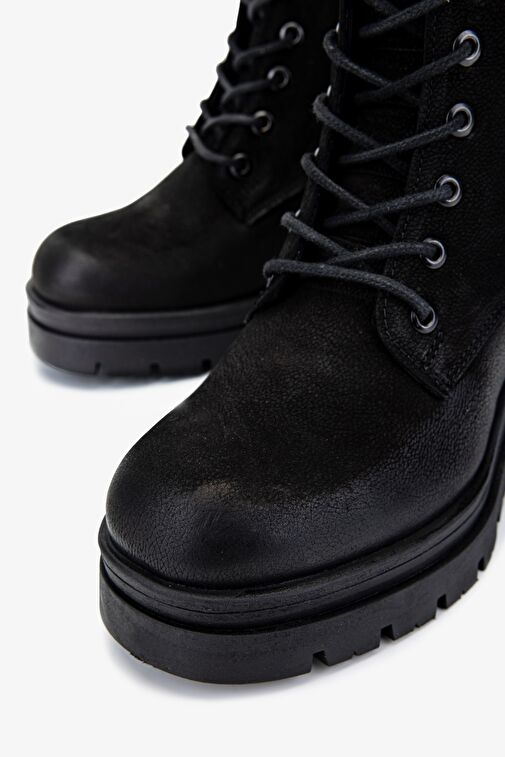 Valmenti Kadın Hakiki Deri Siyah Nubuk Casual Bot - Görsel 4