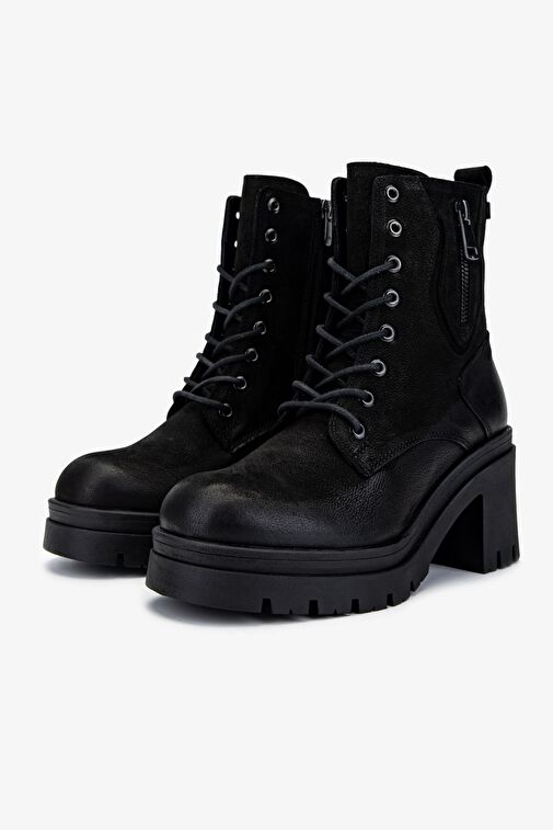 Valmenti Kadın Hakiki Deri Siyah Nubuk Casual Bot - Görsel 5