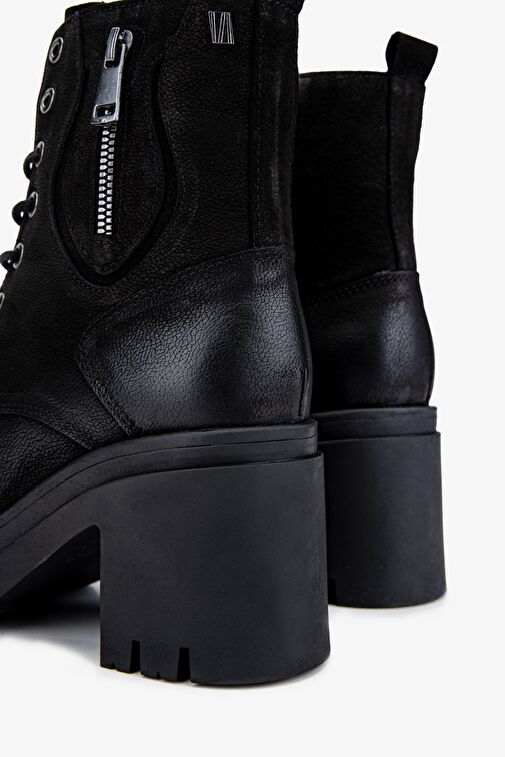 Valmenti Kadın Hakiki Deri Siyah Nubuk Casual Bot - Görsel 6