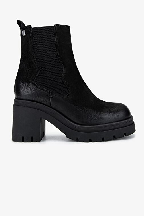 Valmenti Kadın Hakiki Deri Siyah Nubuk Casual Bot - Görsel 2