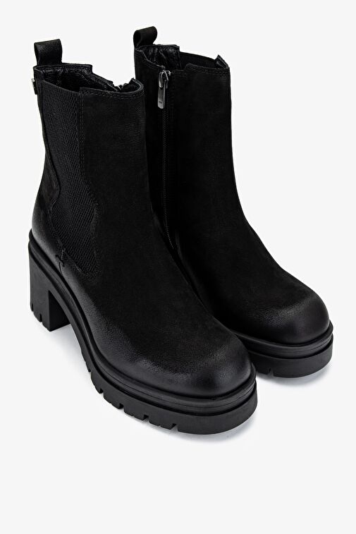 Valmenti Kadın Hakiki Deri Siyah Nubuk Casual Bot - Görsel 3