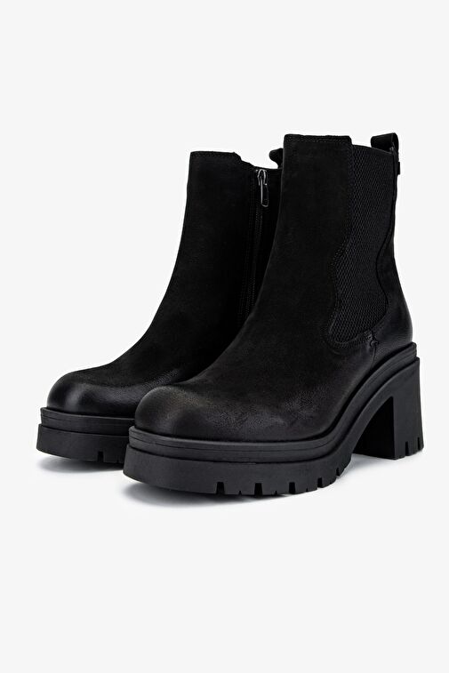 Valmenti Kadın Hakiki Deri Siyah Nubuk Casual Bot - Görsel 5