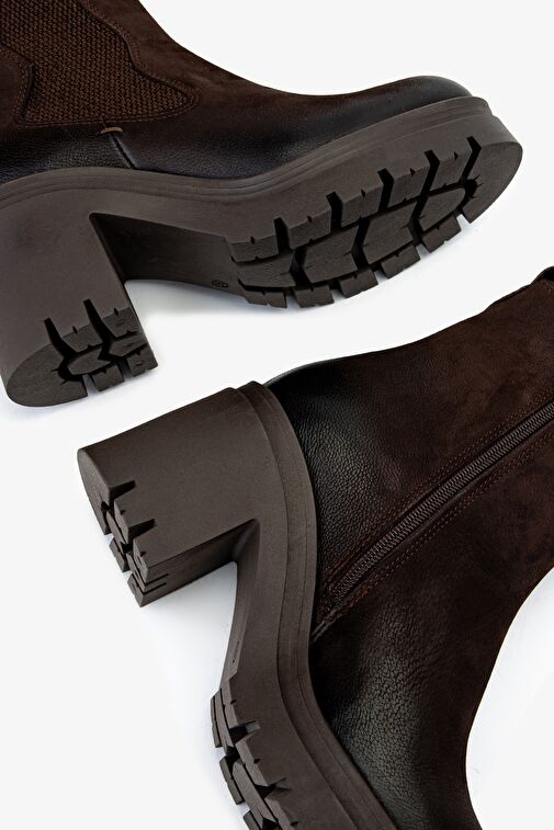 Valmenti Kadın Hakiki Deri Kahverengi Nubuk Casual Bot - Görsel 6