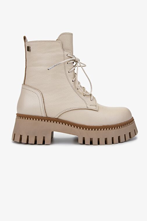 Valmenti Kadın Hakiki Deri Bej Casual Bot - Görsel 2