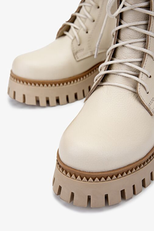 Valmenti Kadın Hakiki Deri Bej Casual Bot - Görsel 4