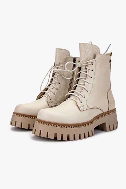 Valmenti Kadın Hakiki Deri Bej Casual Bot - Görsel 5