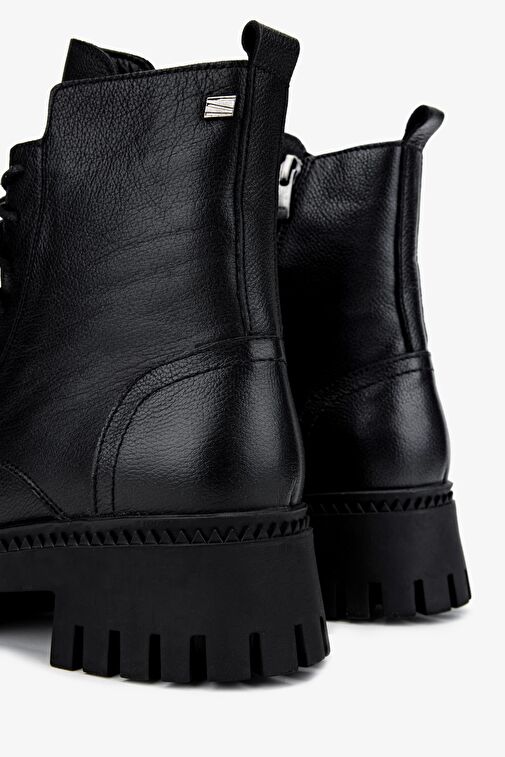 Valmenti Kadın Hakiki Deri Siyah Floter Casual Bot - Görsel 5
