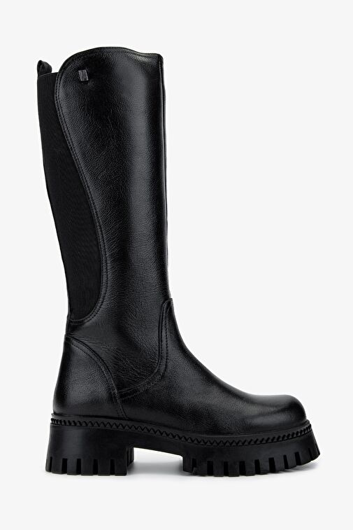 Valmenti Kadın Hakiki Deri Siyah Floter Casual Çizme - Görsel 2