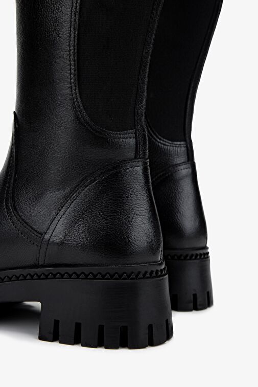 Valmenti Kadın Hakiki Deri Siyah Floter Casual Çizme - Görsel 5