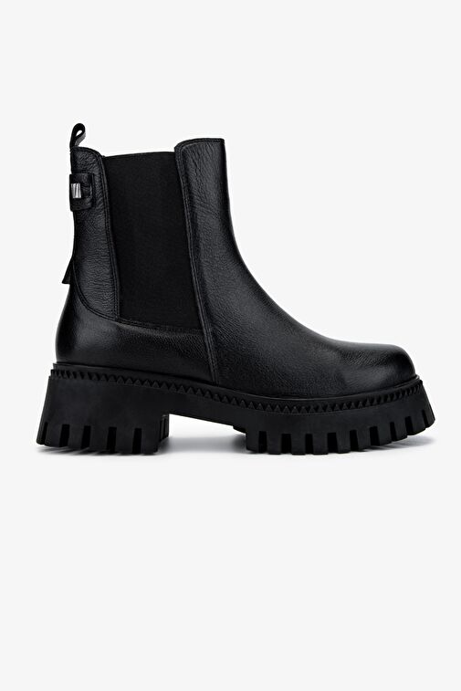 Valmenti Kadın Hakiki Deri Siyah Floter Casual Bot - Görsel 2