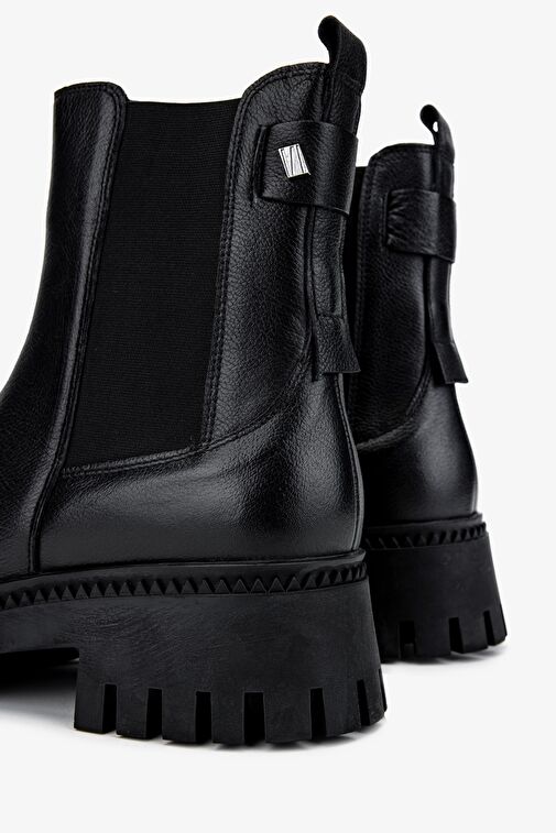 Valmenti Kadın Hakiki Deri Siyah Floter Casual Bot - Görsel 5